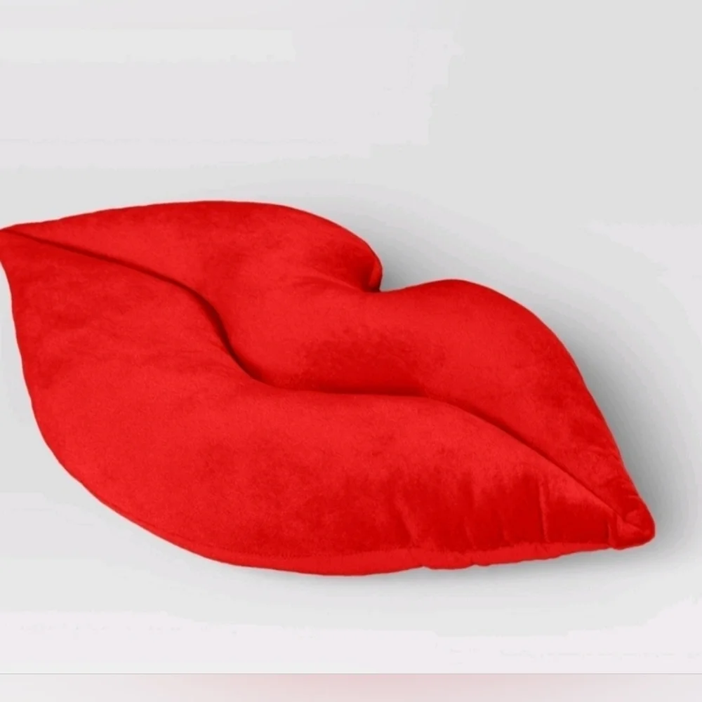 New Target Lips Forever Throw Pillow, Velvet Novelty Shape Valentine's Christmas